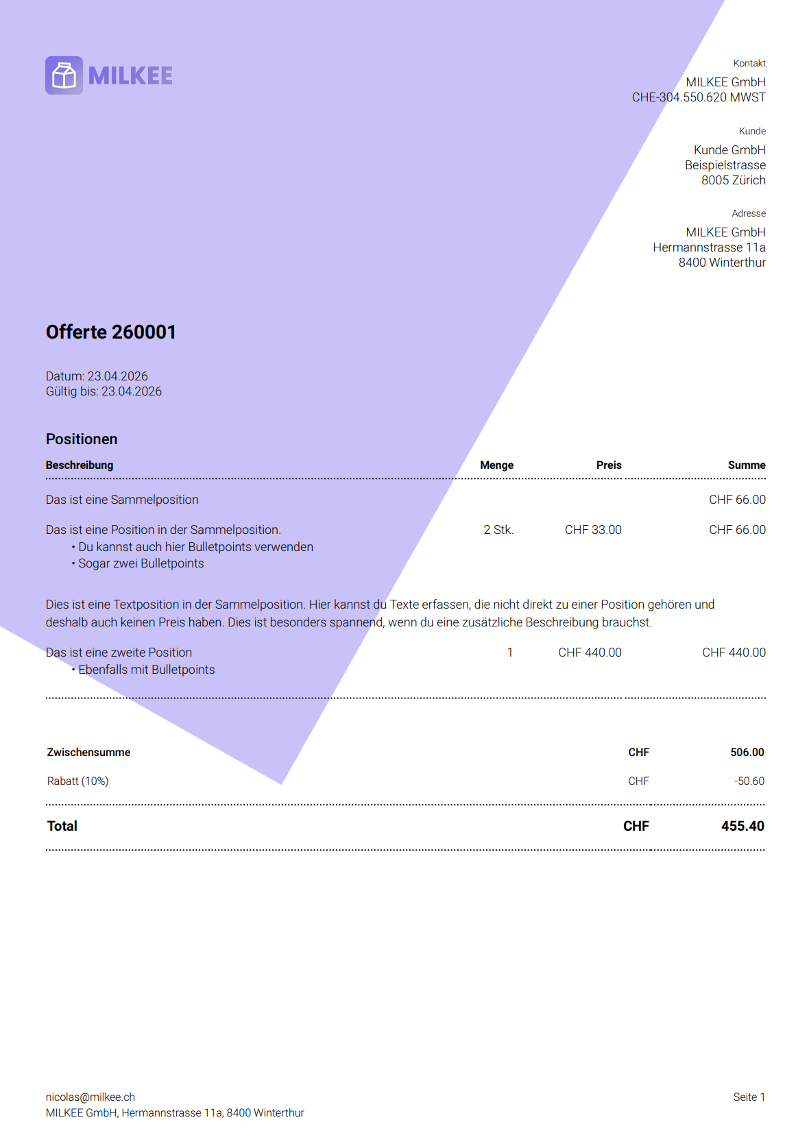 Keine Rechnung so wie deine.