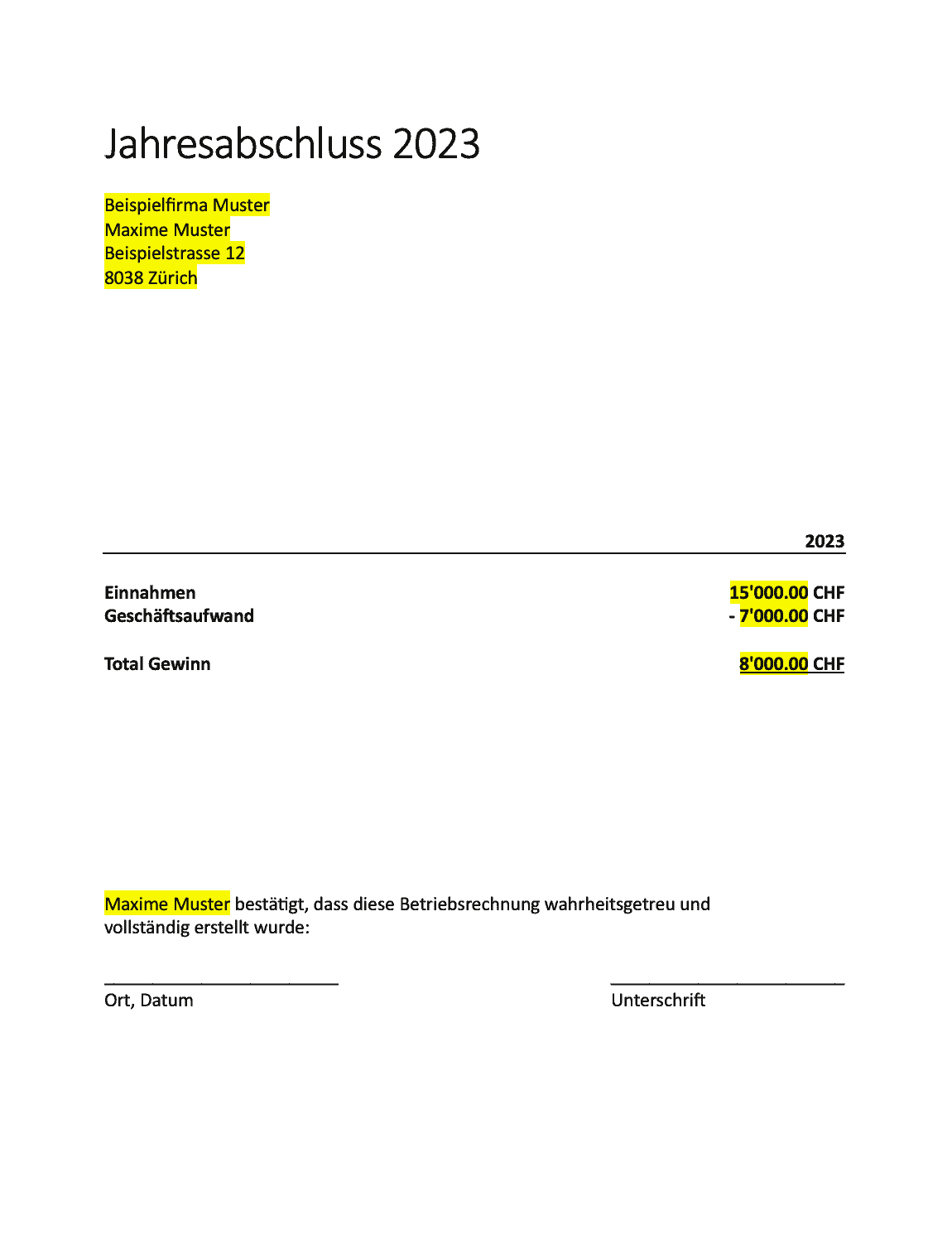 Auflösung Rückstellung Jahresabschluss Buchen Skr 03 Jahresabschluss als Einzelfirma in der Schweiz - Anleitung 2024