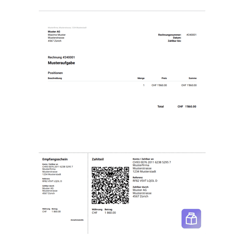 QR-Rechnung erstellen: Muster